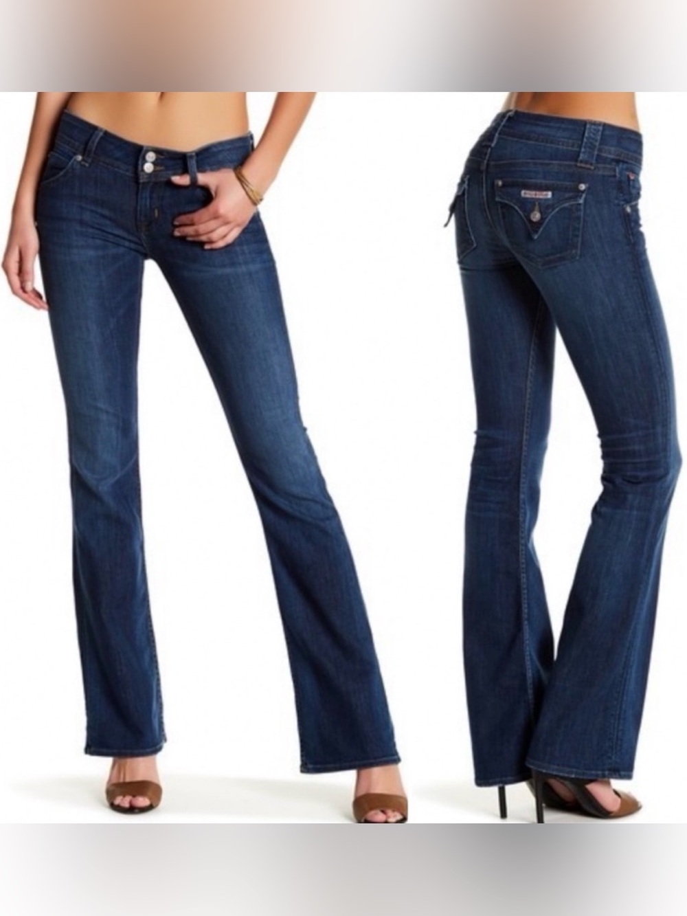 Hudson Y2K Low Rise Jeans Dark Indigo Flare Jeans 27x29